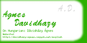 agnes davidhazy business card